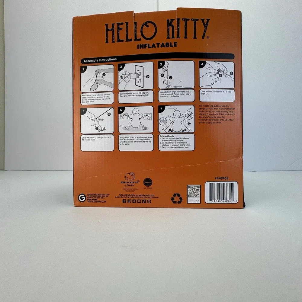 Hello Kitty Witch Inflatable 3.5 Foot Light‎ Up Halloween Gemmy Sanrio NEW